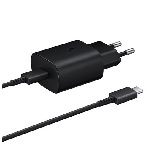 Samsung Оригинално Черно 25W USB-C/USB-C Бързо Зарядно 