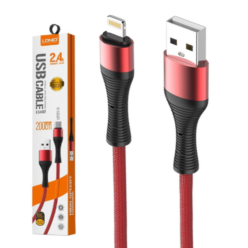 LDNIO USB Кабел Lightning 2.4A 2м.